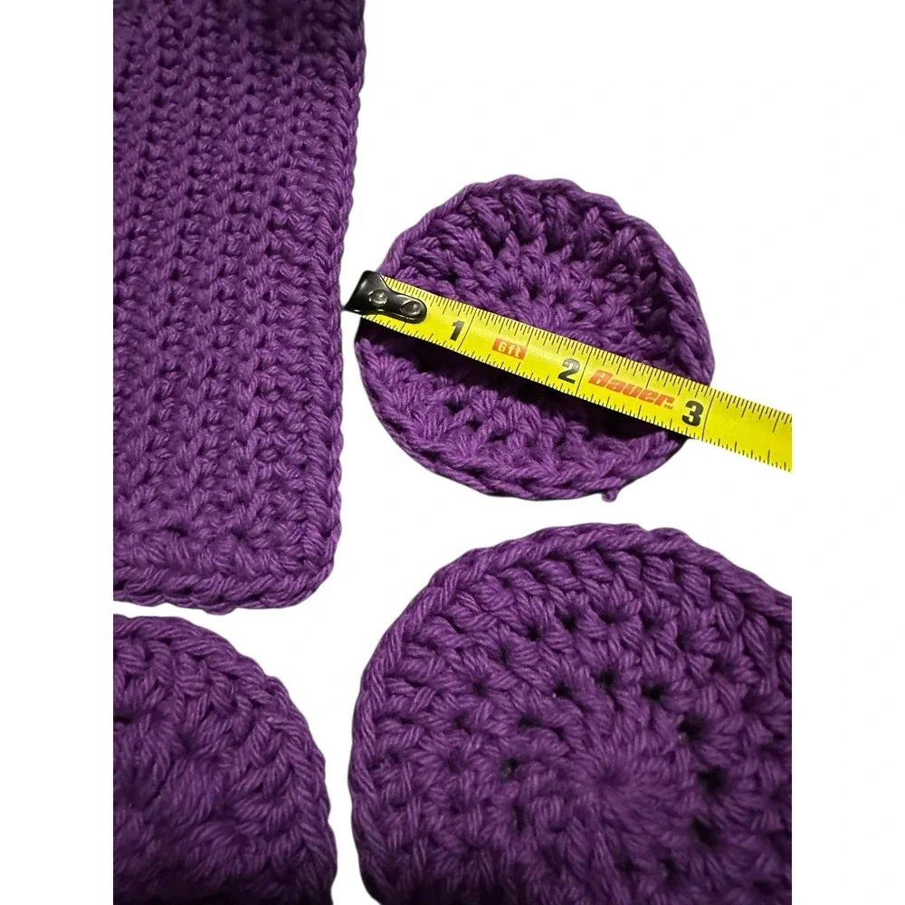NEW handmade crochet face care‎ cotton wash cloth with 3 cotton pads